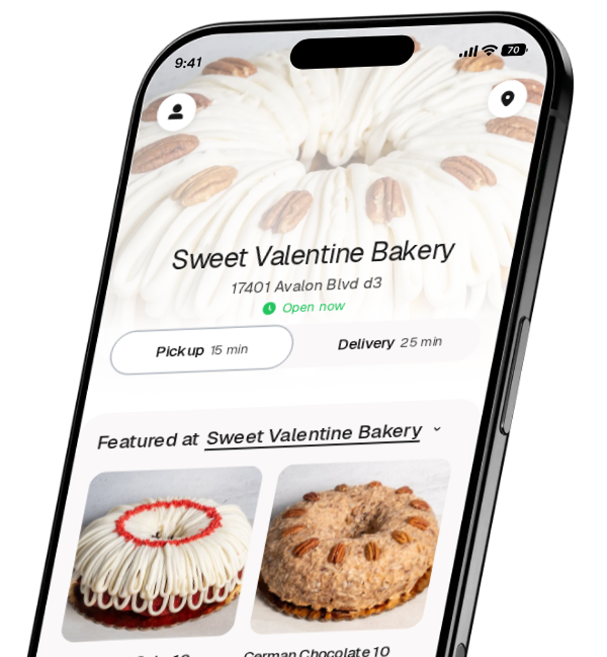 Sweet Valentine Bakery app preview